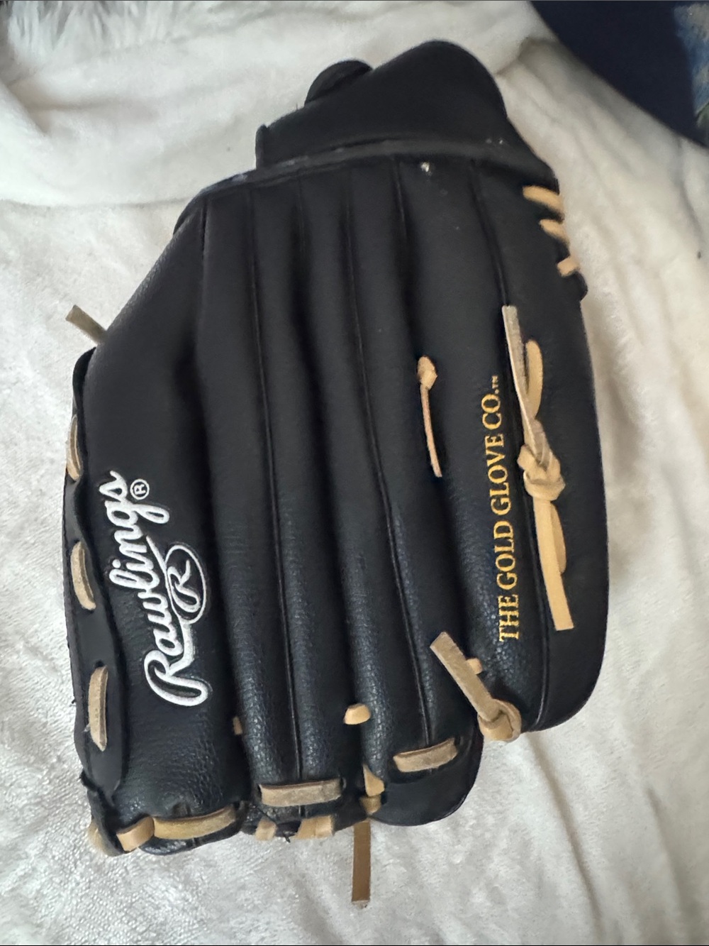 Rawlings Black and Tan Baseball Glove with Gold Logo